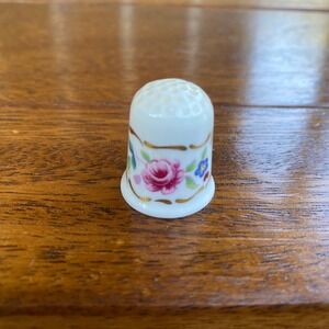 Royal Coalport Bone China Thimble England Floral Design Collectible Sewing Decor